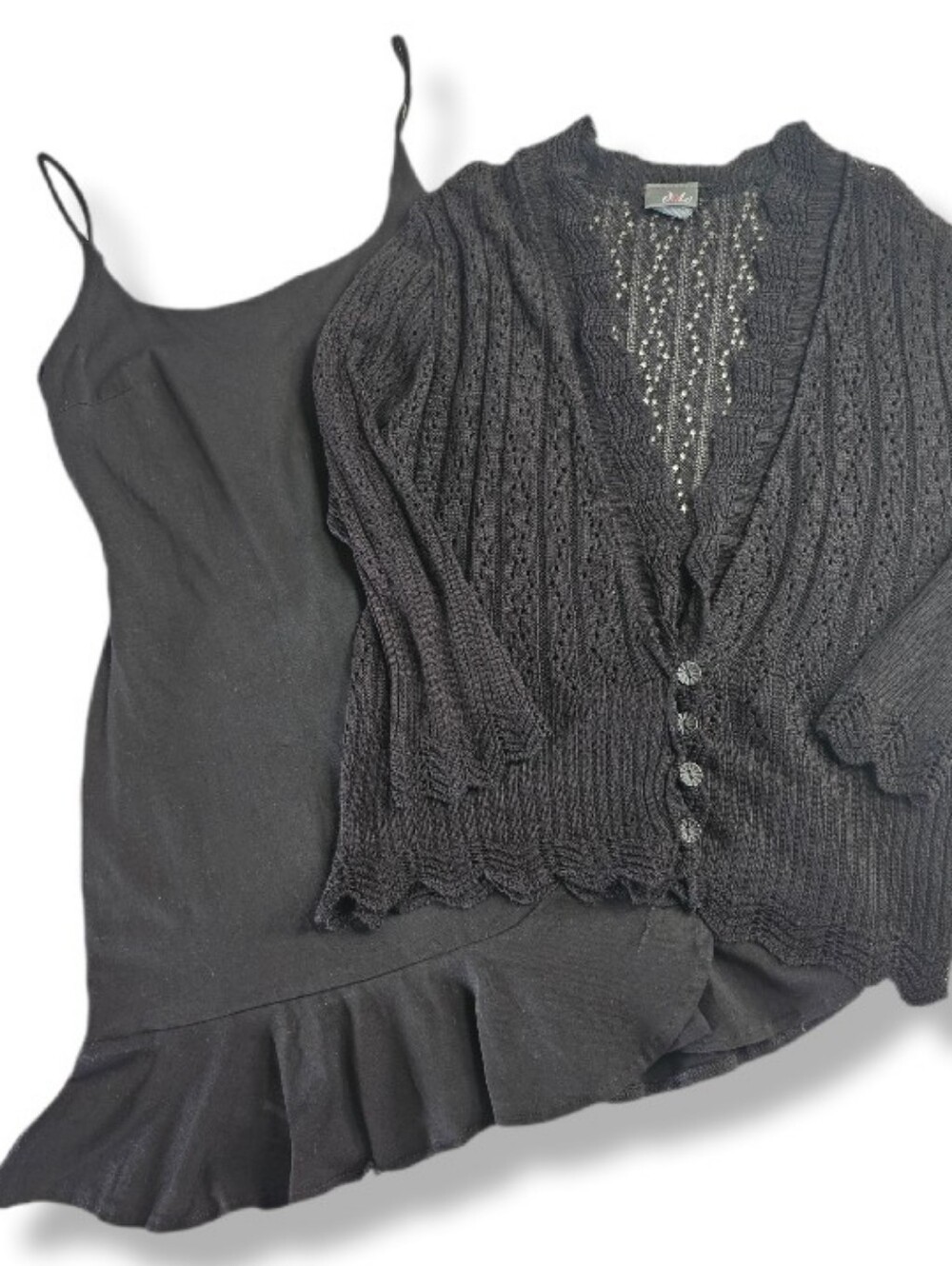 Princess Polly Ruffle Dress Size 6 Witchy Whimsigoth 2pc Bundle with Cardigan